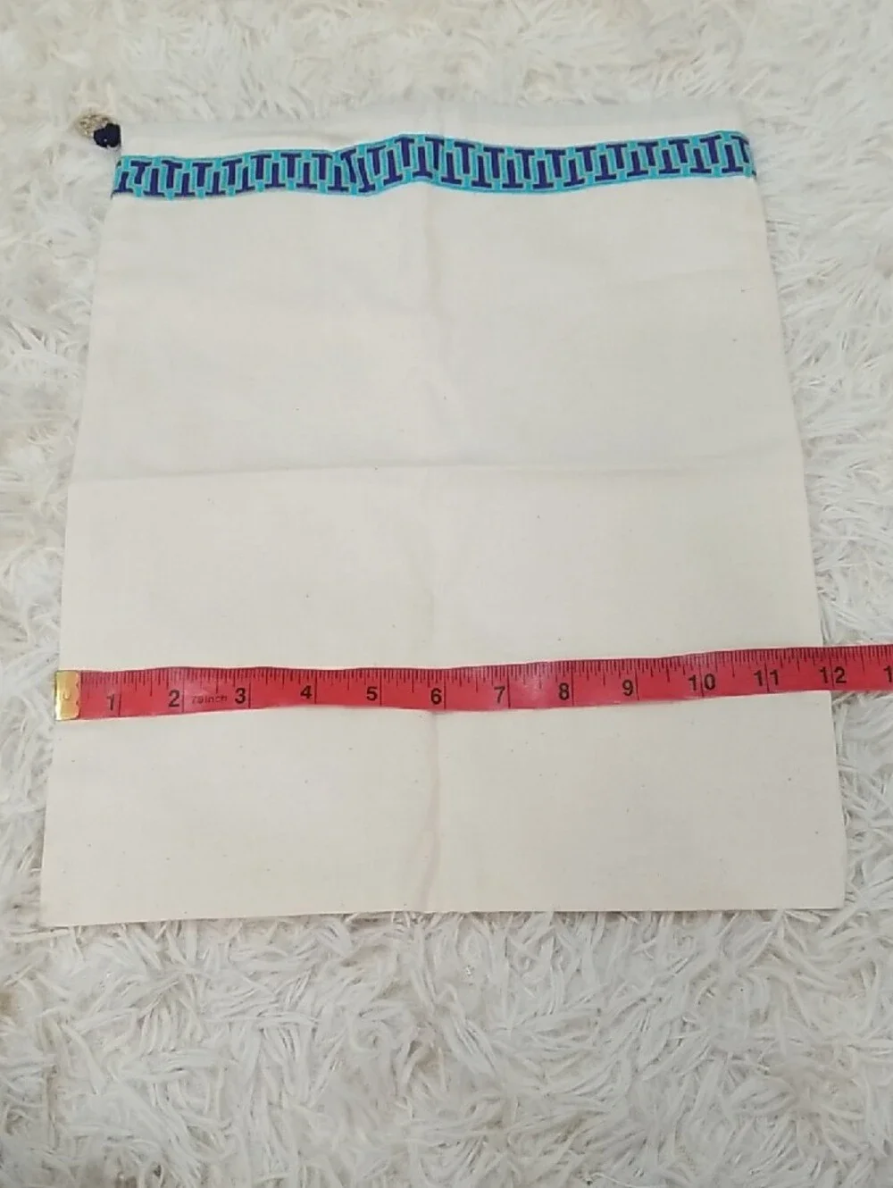 Tory Burch Cream Dust Bag with Blue Trim